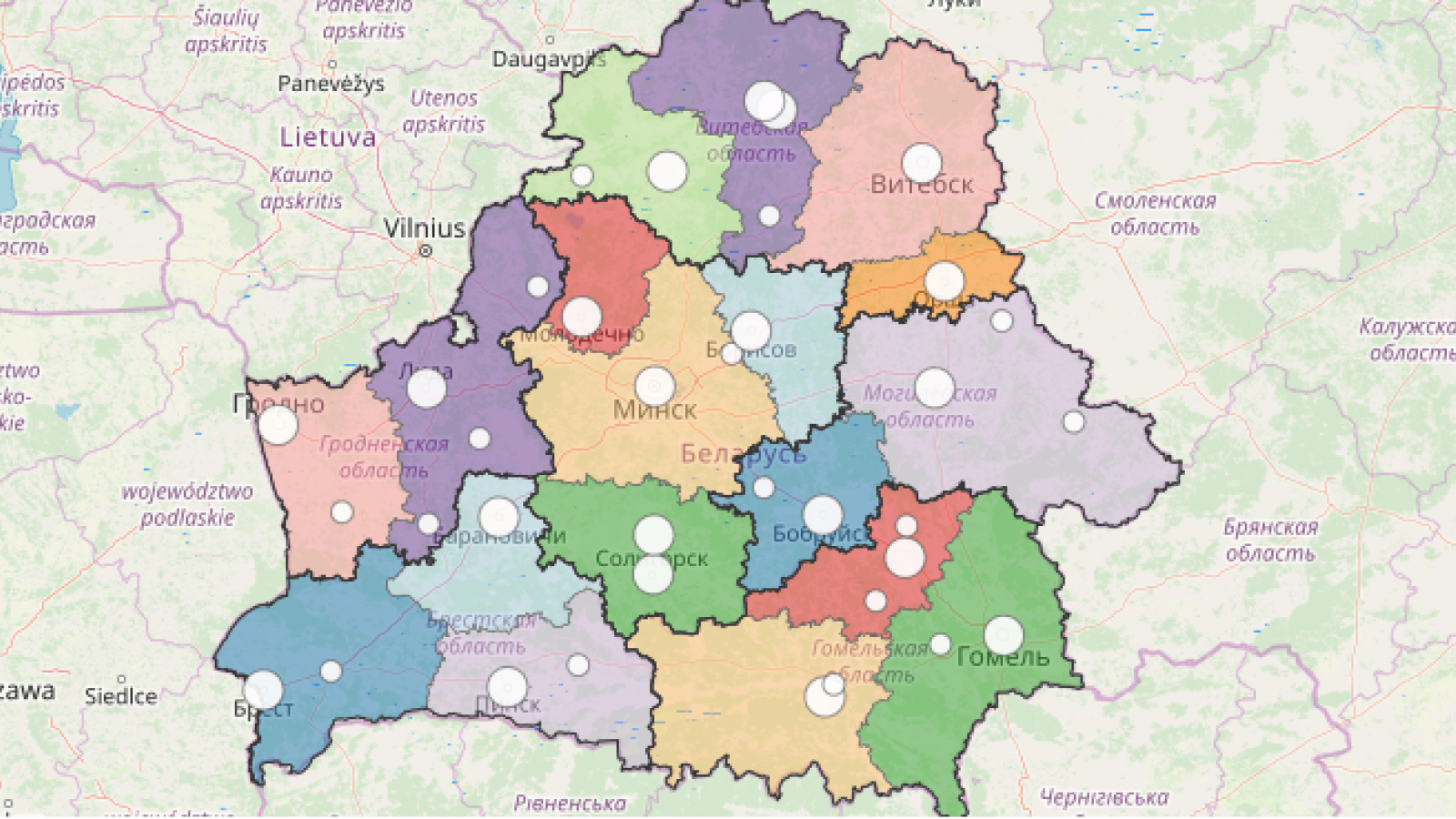 Беларусь административное деление карта. Районы Белоруссии на карте. Административное деление Белоруссии на карте. Карта Беларуси с районами и областями.